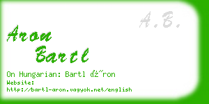 aron bartl business card
